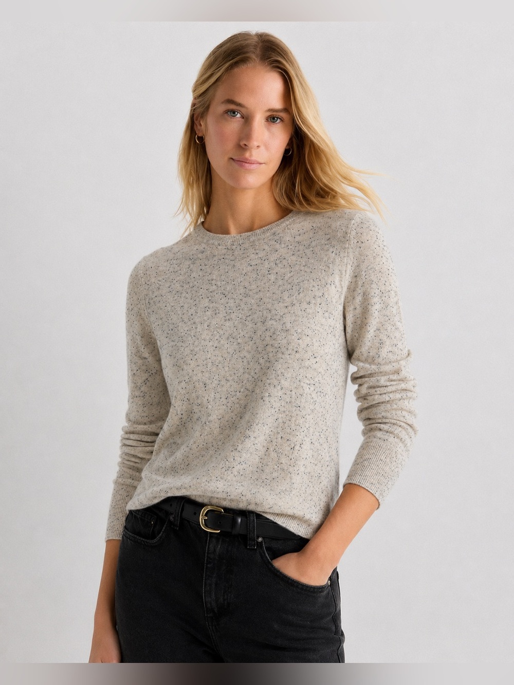 NEW Telluride Clothing 100% Cashmere Knit Gray Sweater Crewneck Size Medium ♥️